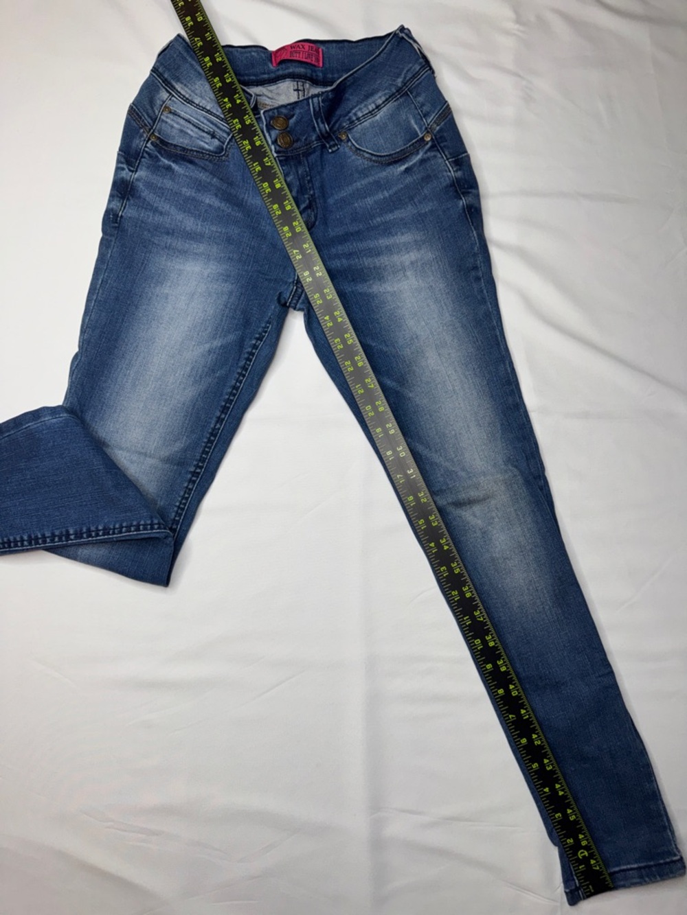 Butt I Love You Wax Jean Skinny Medium Wash Stretch Jeans Size 3 - Picture 6 of 8